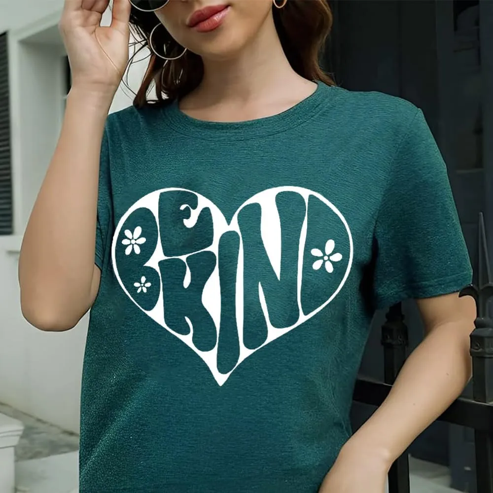Bee Kind Shirt Womens Graphic Tshirts Funny Inspirational Teacher Shirt Novelty Casual Short Sleeve Tee Top