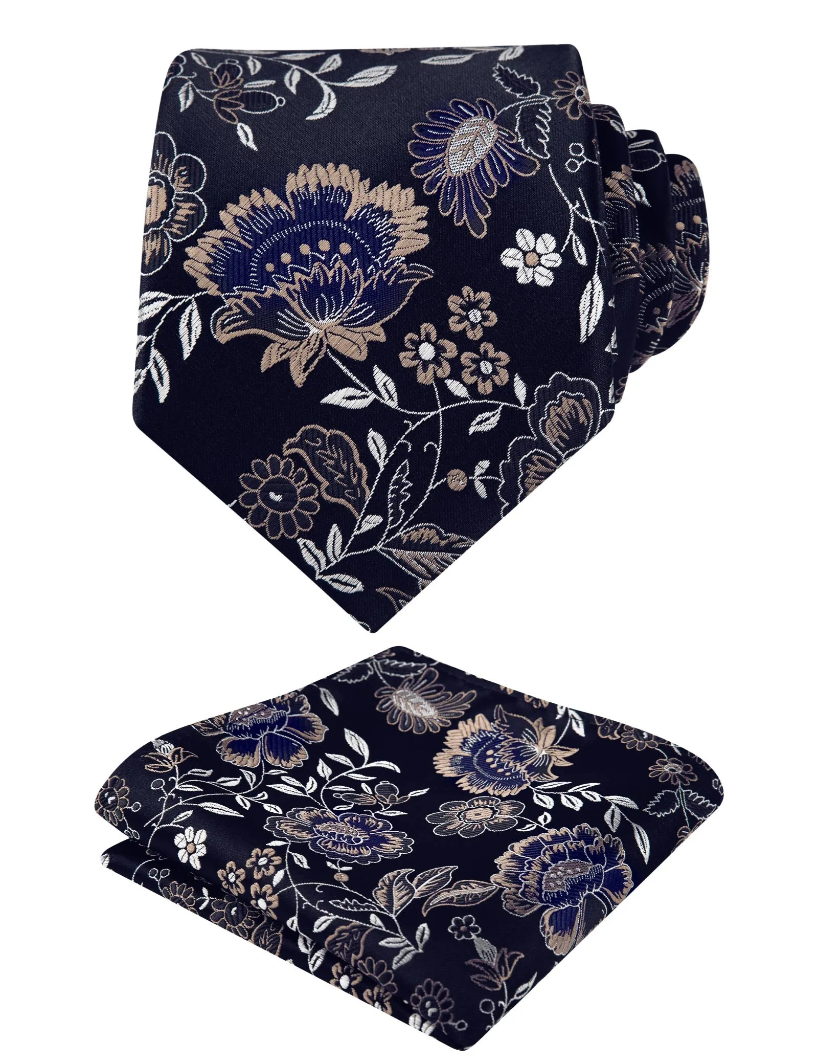 Men's 3.15'' Colorful Flower Pattern and handkerchief Necktie Set, 148