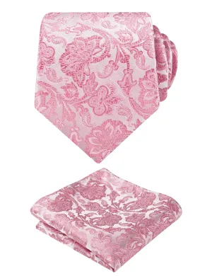 Men's 3.15'' Colorful Flower Pattern and handkerchief Necktie Set, 148