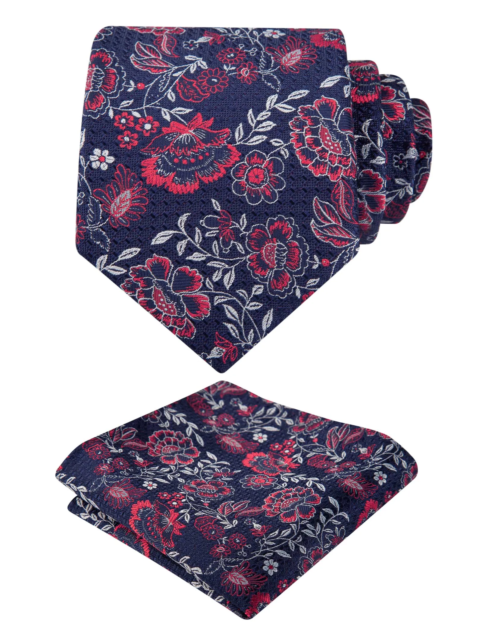 Men's 3.15'' Colorful Flower Pattern and handkerchief Necktie Set, 148