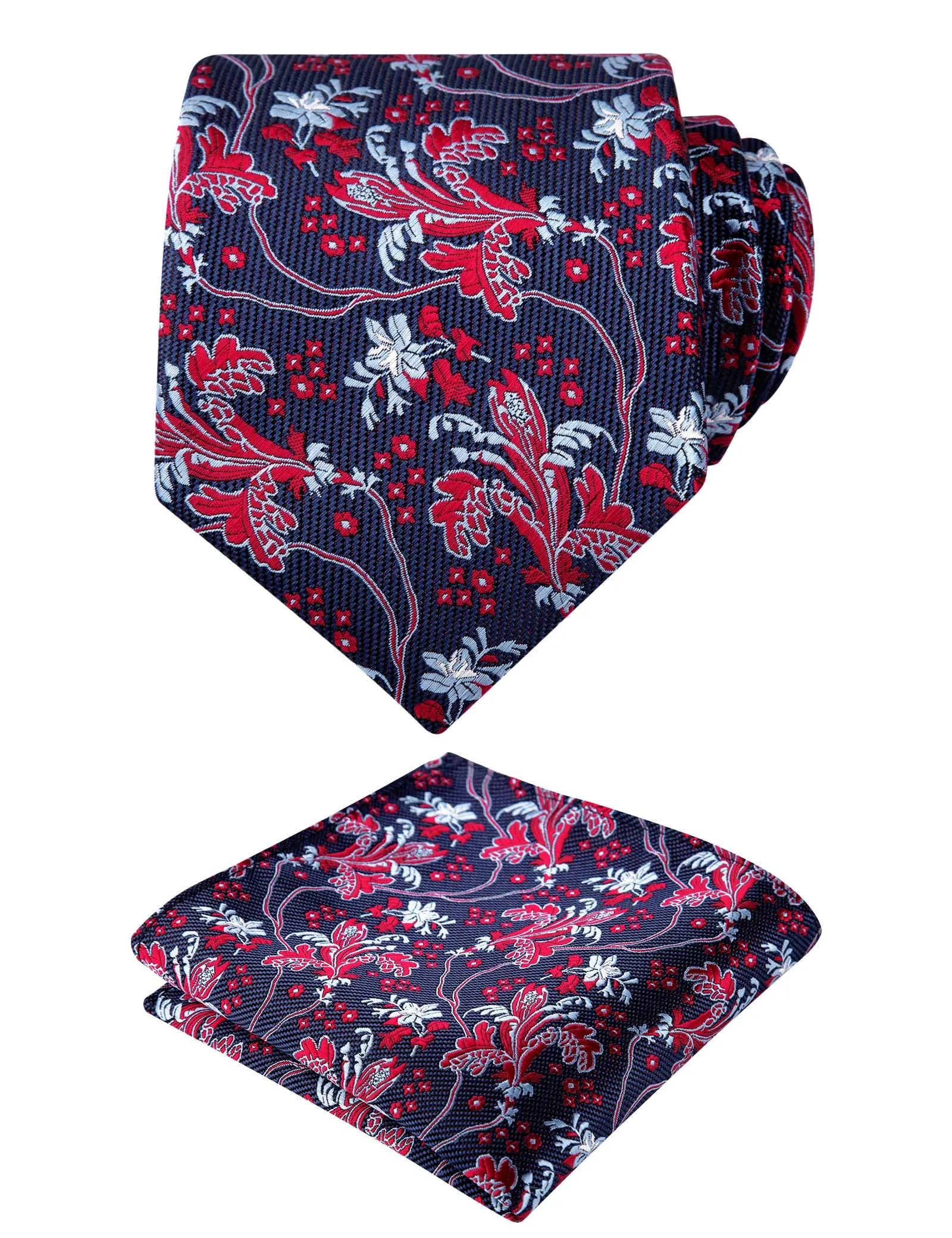 Men's 3.15'' Colorful Flower Pattern and handkerchief Necktie Set, 148