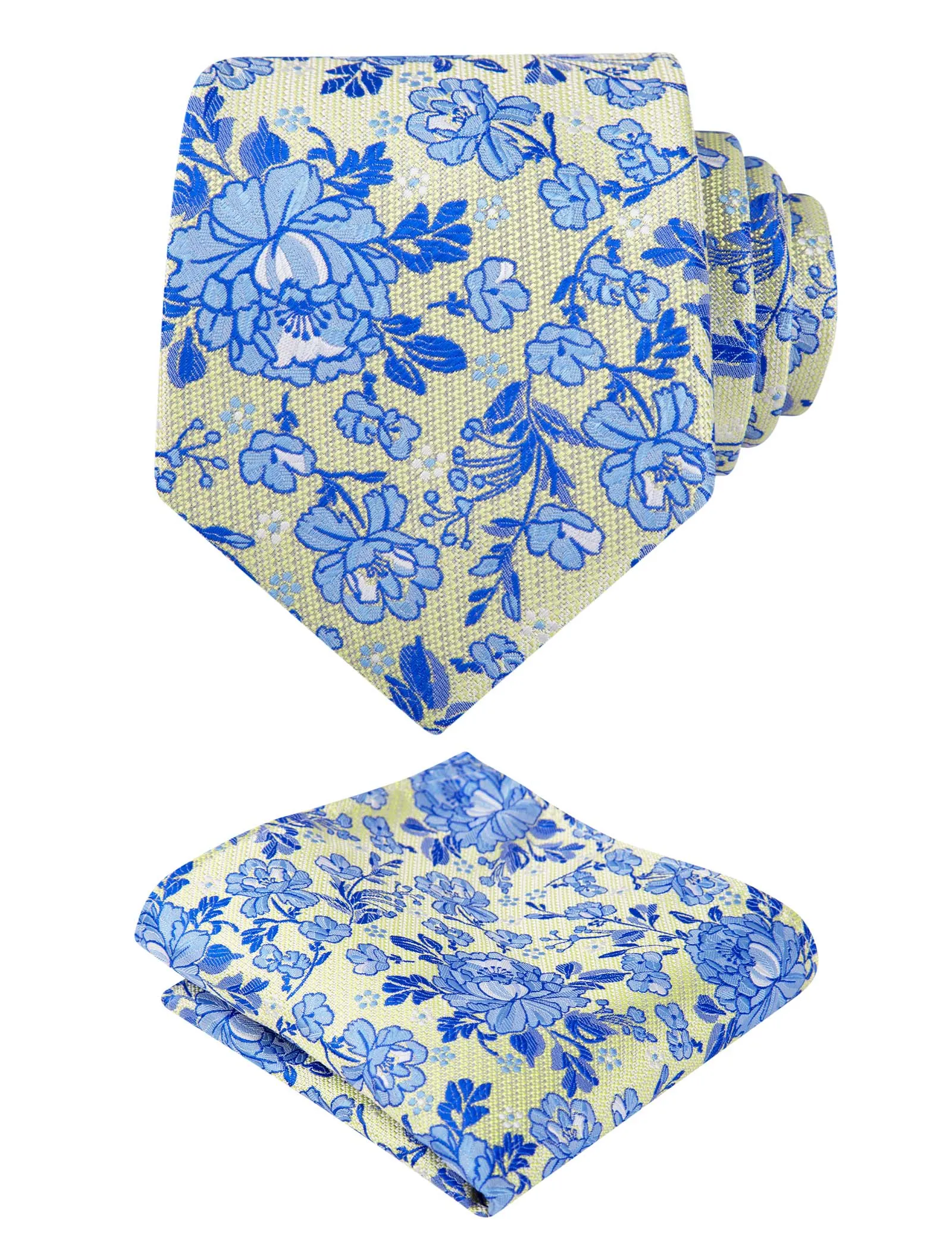 Men's 3.15'' Colorful Flower Pattern and handkerchief Necktie Set, 148