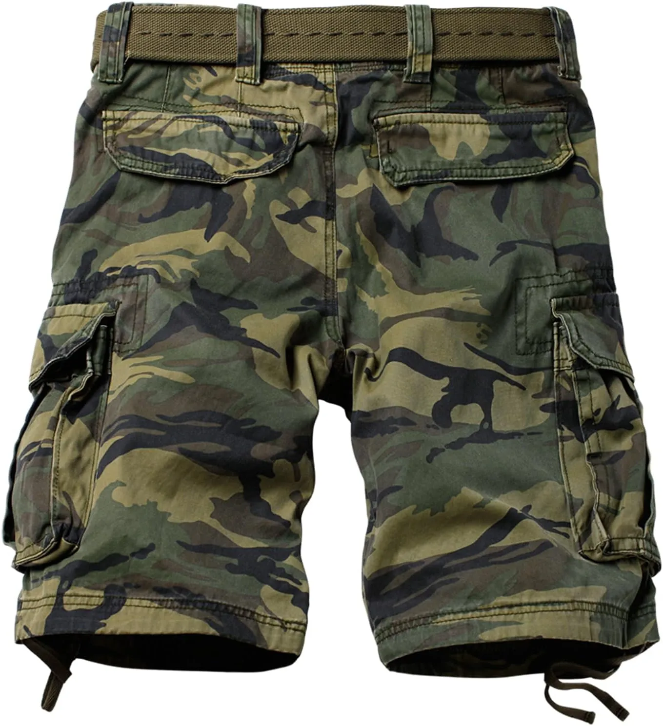 Mens Cargo Shorts Relaxed Fit Camo Casual Shorts Multi-Pocket Work Shorts with Pockets 11" Inseam