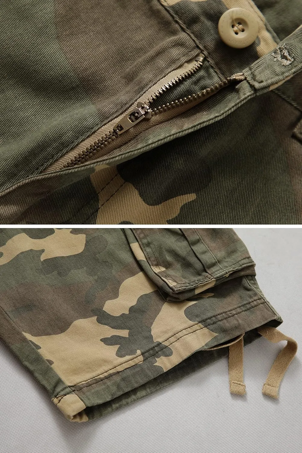 Mens Cargo Shorts Relaxed Fit Camo Casual Shorts Multi-Pocket Work Shorts with Pockets 11" Inseam