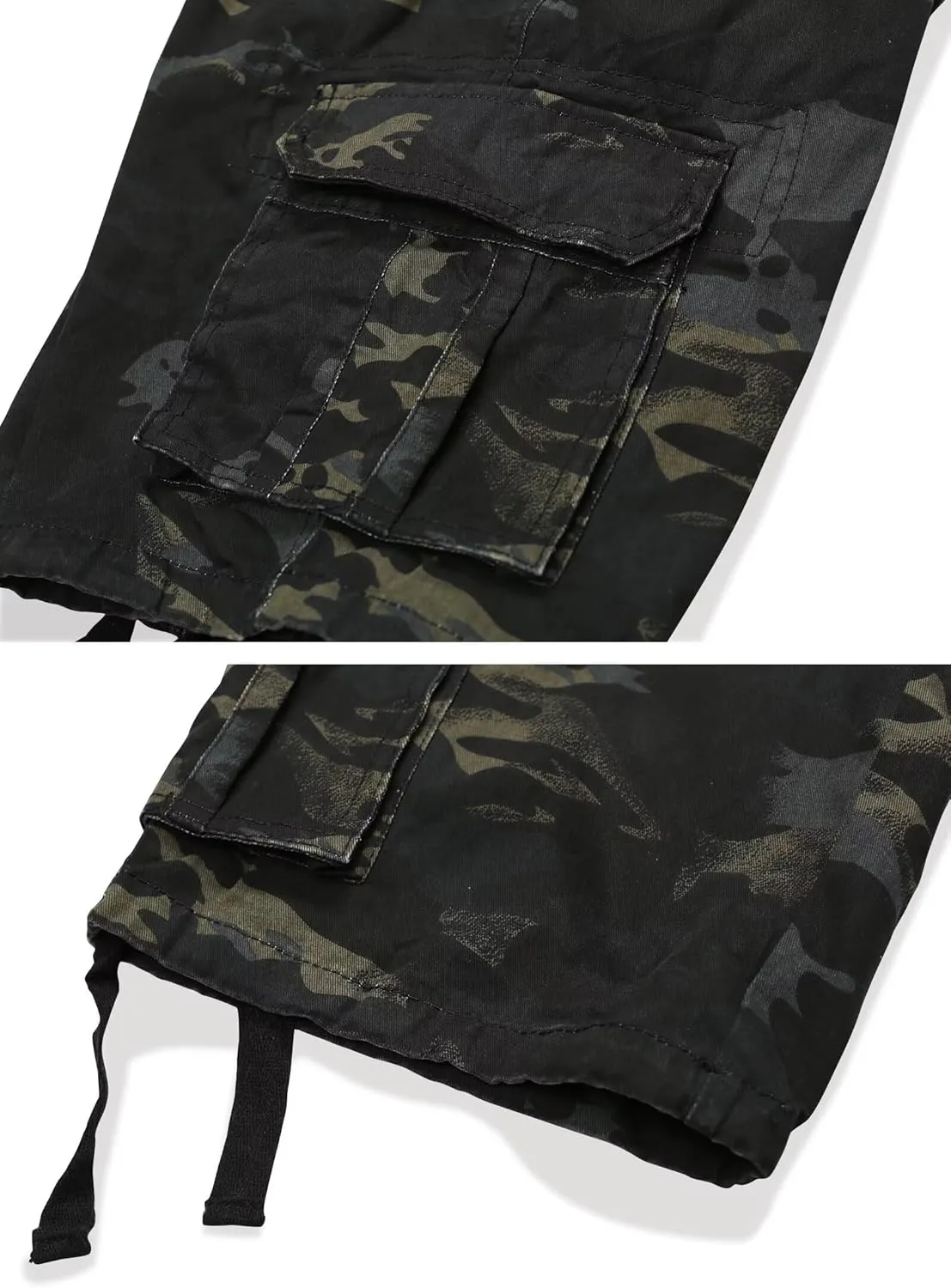 Mens Cargo Shorts Relaxed Fit Camo Casual Shorts Multi-Pocket Work Shorts with Pockets 11" Inseam