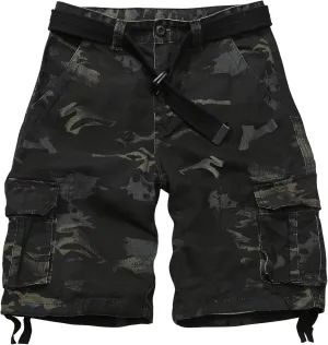Mens Cargo Shorts Relaxed Fit Camo Casual Shorts Multi-Pocket Work Shorts with Pockets 11" Inseam
