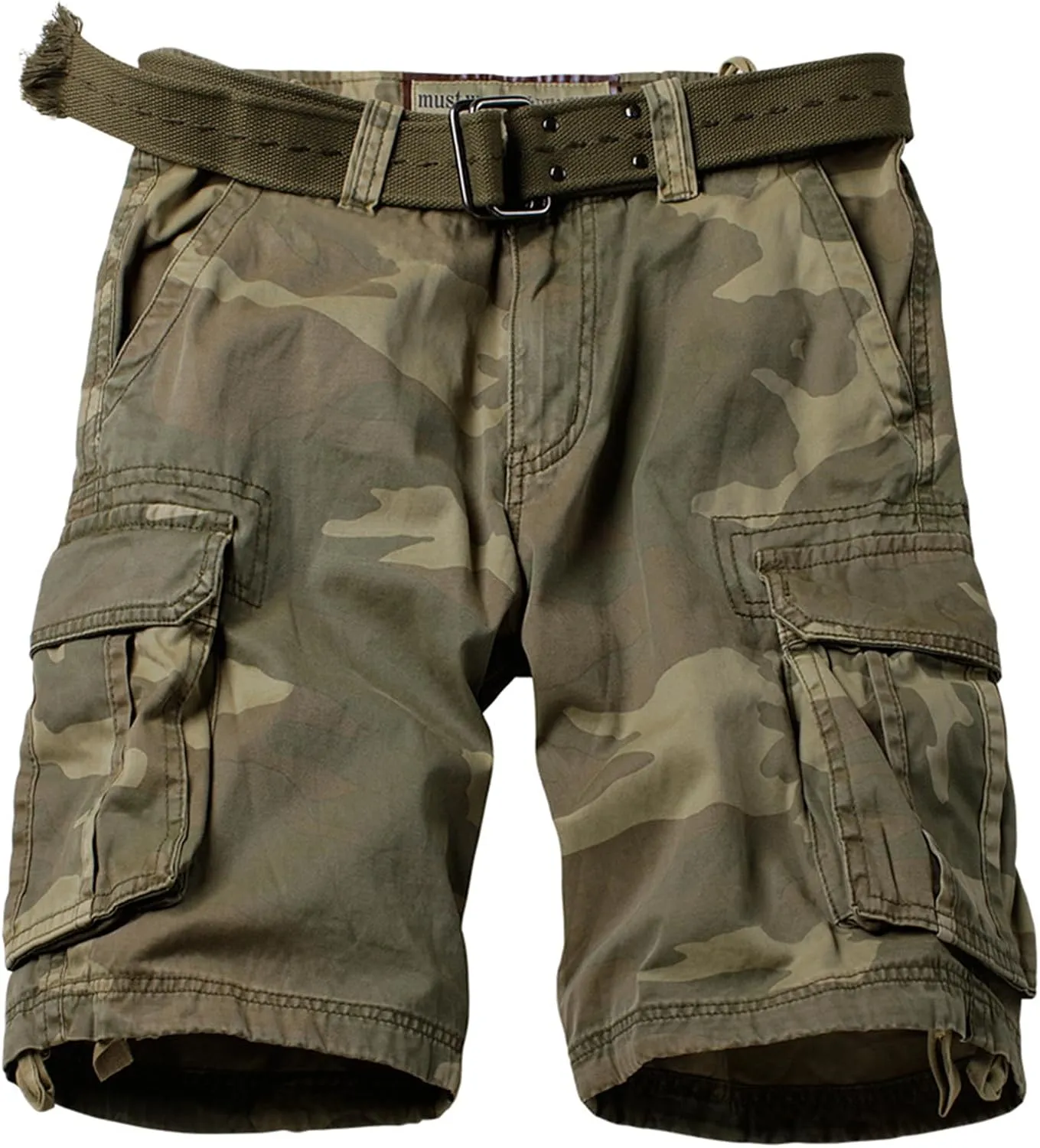 Mens Cargo Shorts Relaxed Fit Camo Casual Shorts Multi-Pocket Work Shorts with Pockets 11" Inseam
