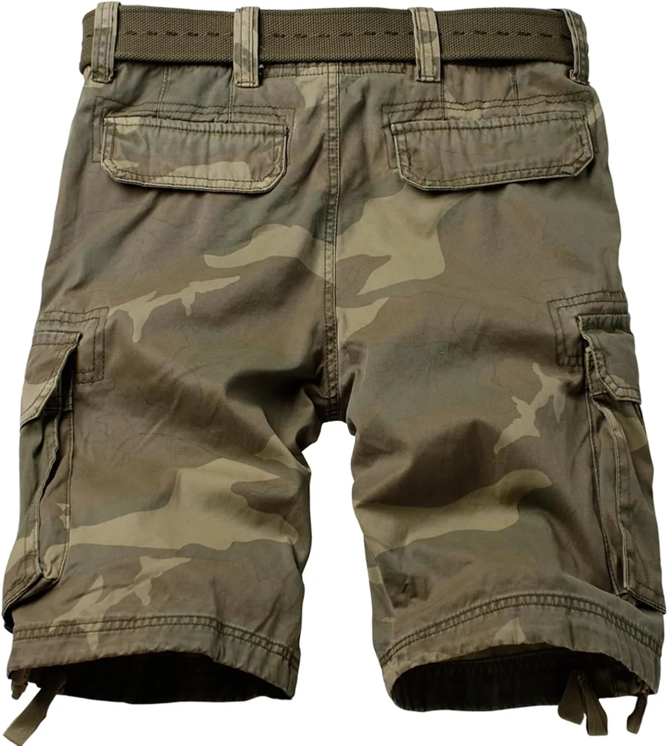 Mens Cargo Shorts Relaxed Fit Camo Casual Shorts Multi-Pocket Work Shorts with Pockets 11" Inseam