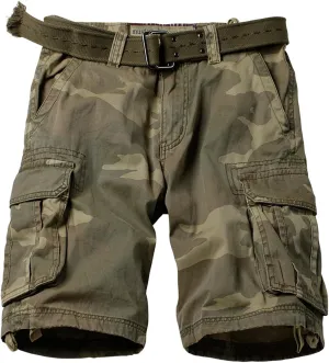 Mens Cargo Shorts Relaxed Fit Camo Casual Shorts Multi-Pocket Work Shorts with Pockets 11" Inseam