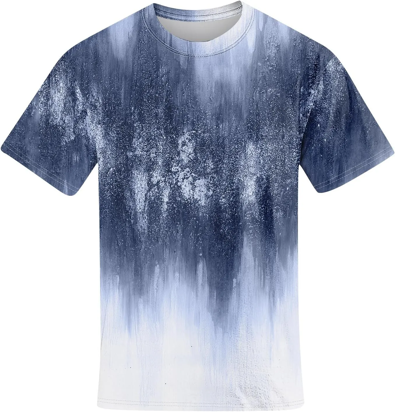 Men's Tie Dye T-Shirt Oversized Gradient Color Short Sleeve T-Shirt Summer Casual Crew Neck Loose Fit Tee Shirts
