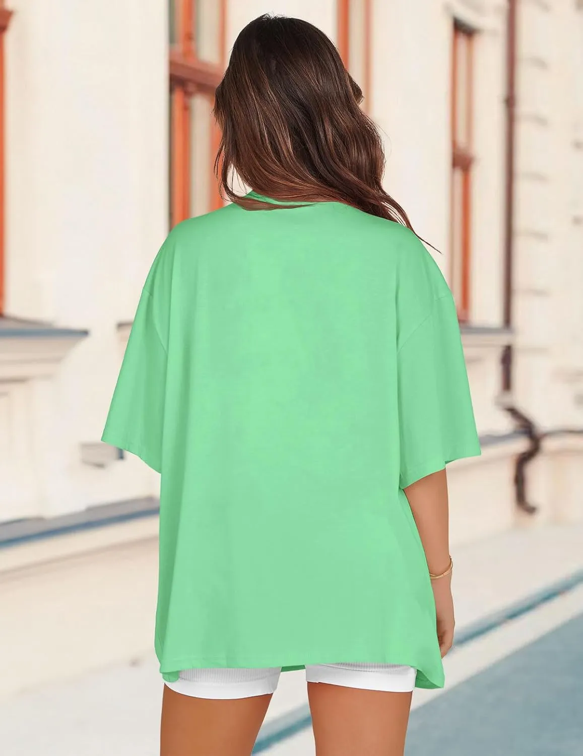 Oversized Tshirts for Women V Neck Short Sleeve Summer Casual Basic Loose Tops