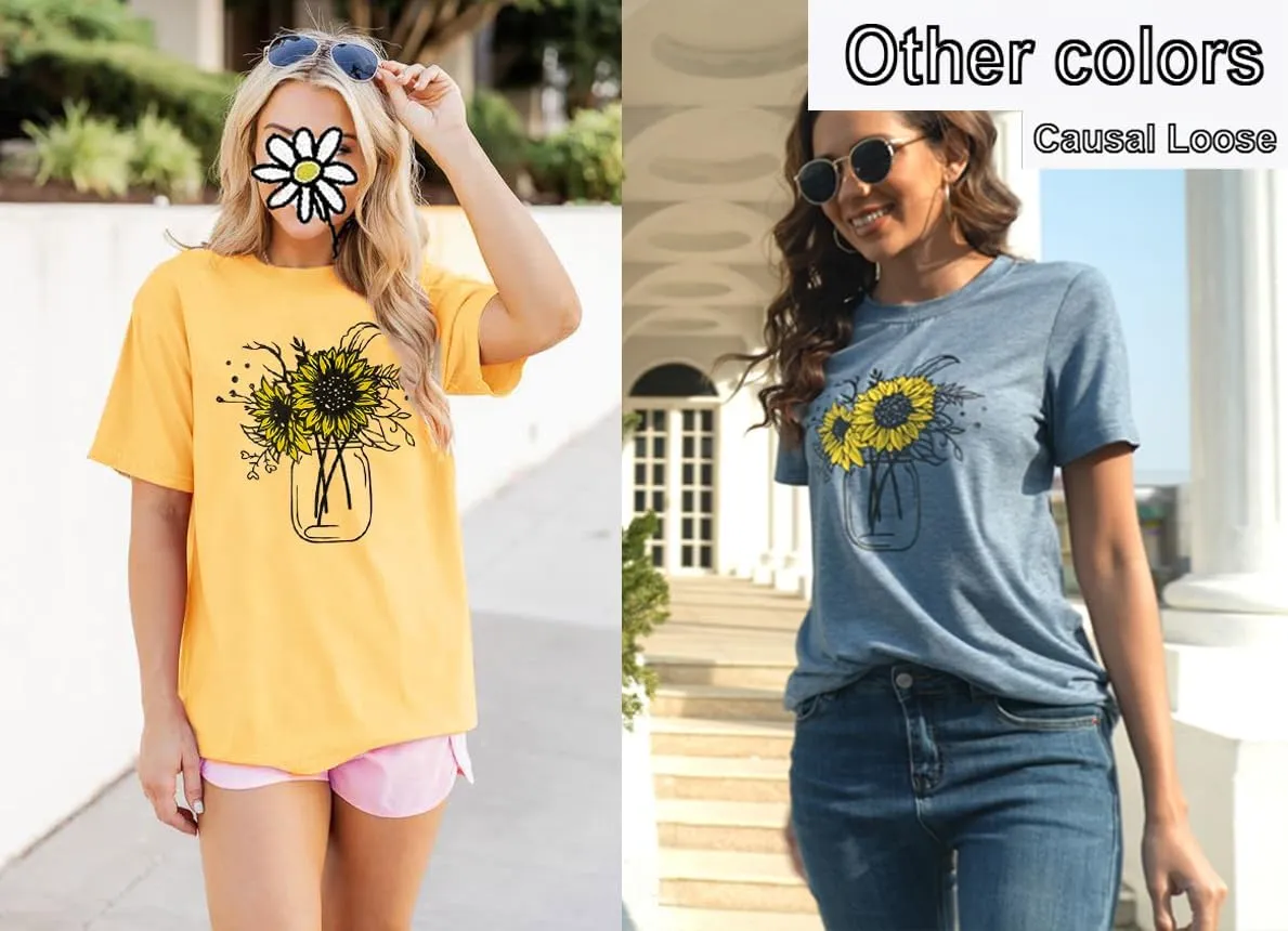 Sunflower Tank Top for Women Sleeveless Summer Tops Cute Flower Graphic Tops