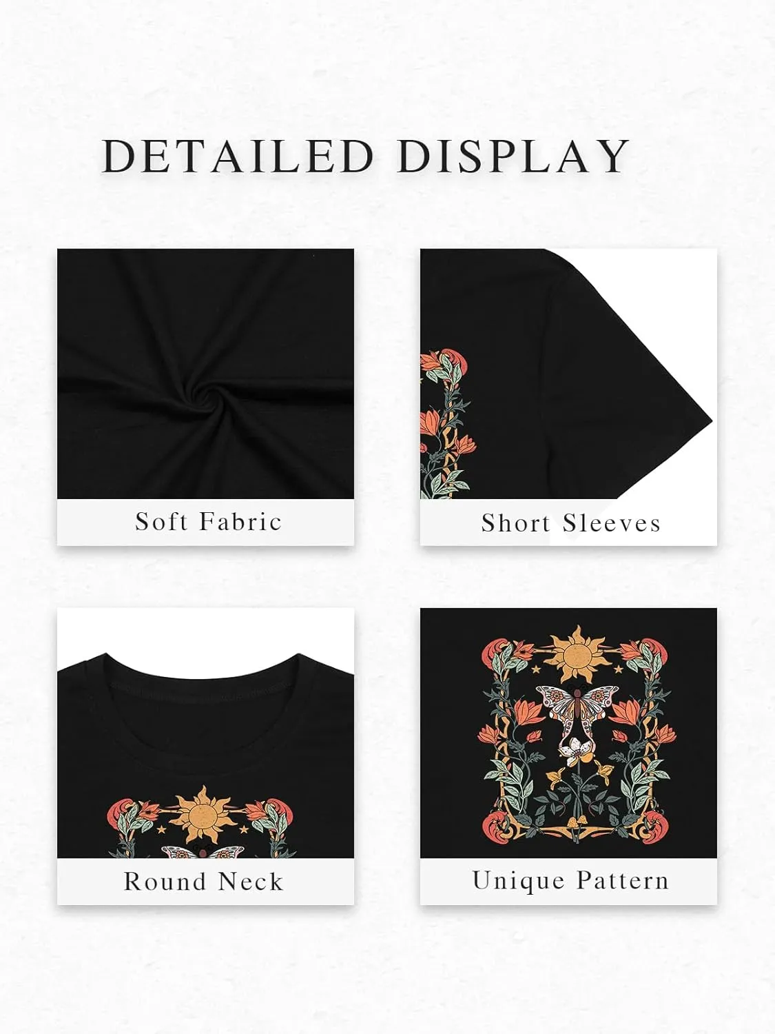 Wildflowers Shirts for Women Vintage Graphic Tees Boho Tshirts Casual Summer Short Sleeve Tops