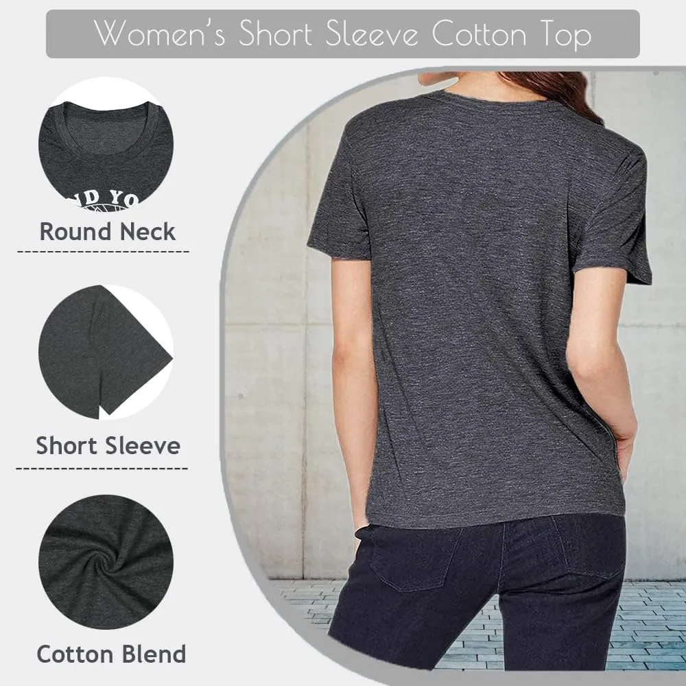 Women Find Your Road T-Shirt Cute Sayings Graphic Short Sleeve Tees Casual Round Neck Athletic Tops