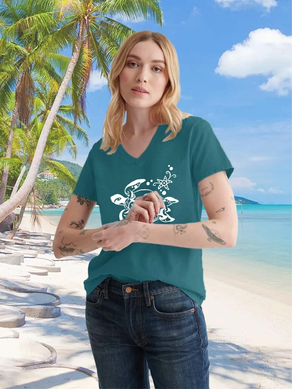 Women V Neck Sunflower Graphic Shirt Cute Dandelion Teen Girls Tee Tops Short Sleeve Cowgirls Casual T Shirts