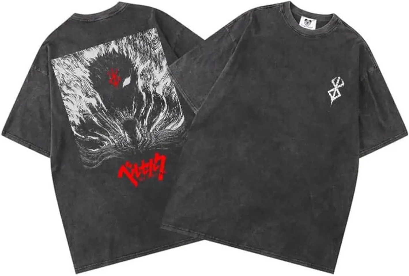 Y2K Tops Men's 90s Vintage Berserk Anime Graphic Shirts Summer Casual Tee Streetwear Harajuku Top Tshirt