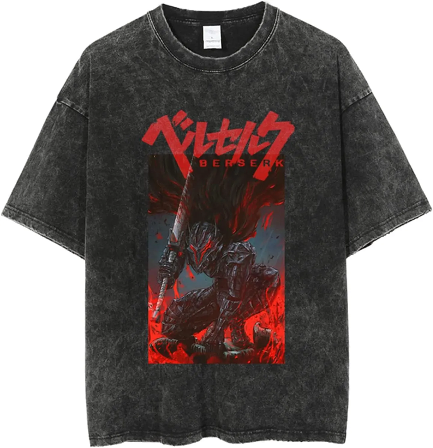 Y2K Tops Men's 90s Vintage Berserk Anime Graphic Shirts Summer Casual Tee Streetwear Harajuku Top Tshirt